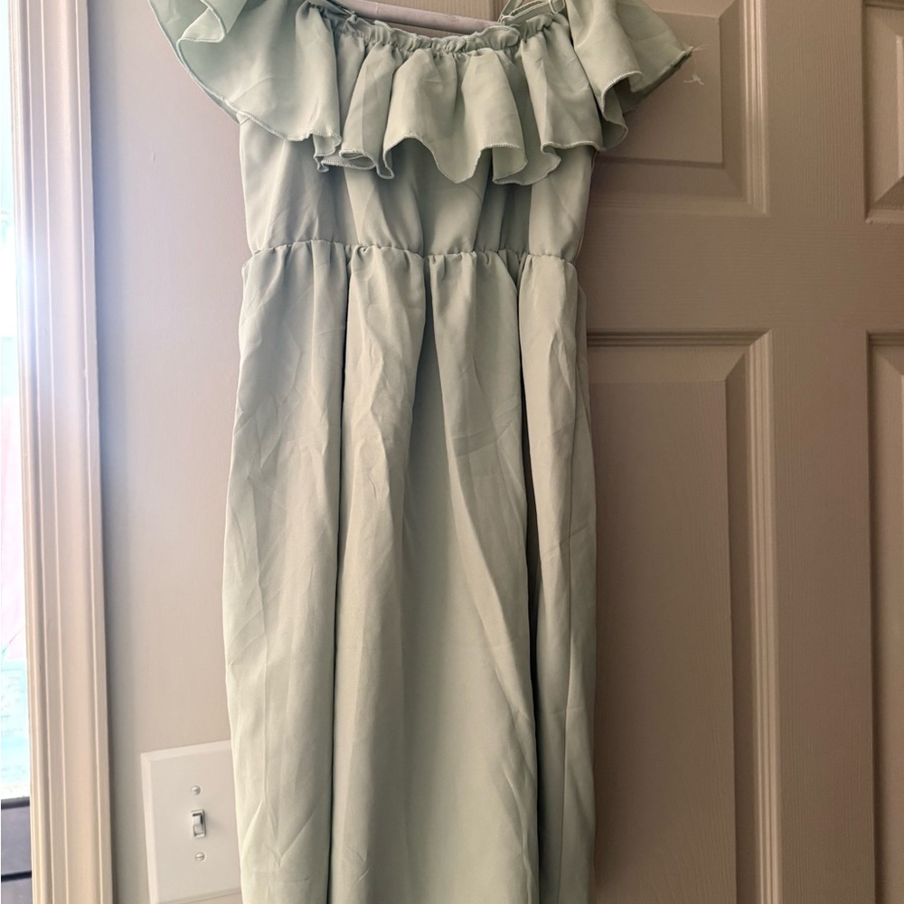 Arshiner Light Green Ruffle Dress - Picture 5 of 9